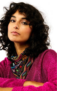Wild Crazy World Mini Scarf - Noir