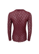 Black Colour Cecily Lace Blouse - Plum