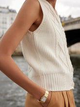 Varley Tatyana Cable Knit Vest - Egret
