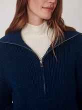 Varley Maura Half Zip Knit Sweater - Sea Blue