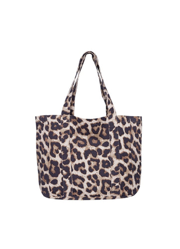 Black Colour Nella Canvas Bag - Leopard