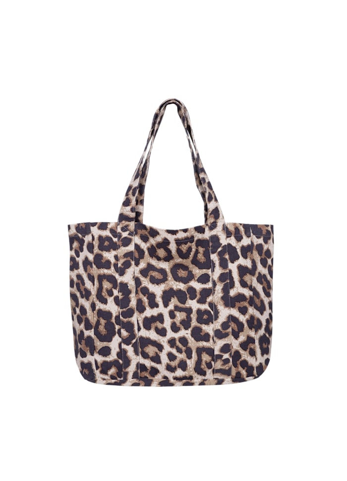 Black Colour Nella Canvas Bag - Leopard