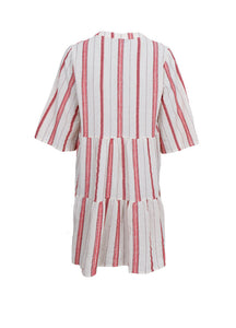 Black Colour Mica Boho Dress - Red