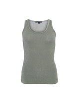 Black Colour Faye Lurex Top - Olive
