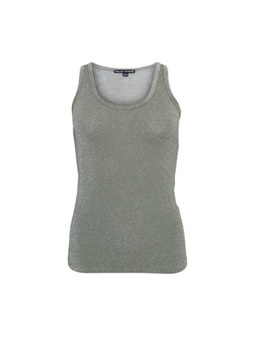 Black Colour Faye Lurex Top - Olive