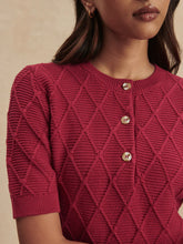 Varley Merryn Diamond Knit Top - Rich Raspberry