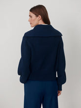 Varley Maura Half Zip Knit Sweater - Sea Blue