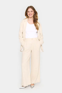 Saint Tropez Estelle Linen Trousers - Fog Melange