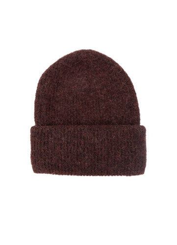 Black Colour Ginger Rib Hat - Mocca