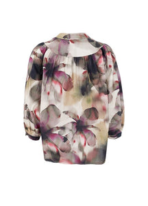Black Colour Filora Blouse- Plum Flower