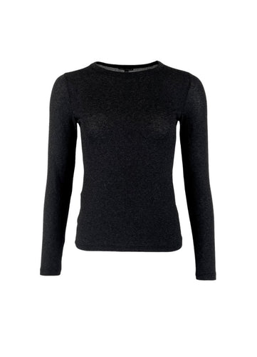 Black Colour Faye Lurex Blouse - Black