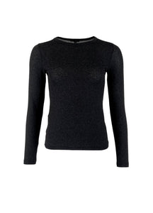 Black Colour Faye Lurex Blouse - Black
