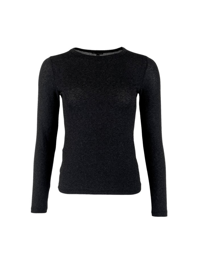 Black Colour Faye Lurex Blouse - Black