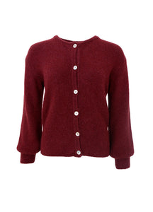Black Colour Bella Knit Cardigan - Plum