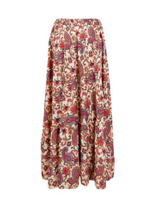 Black Colour Luna Maxi Frill Skirt - Vivid Rouge