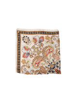 Black Colour Tazia Mini Scarf W. Golden Ring - Creme Multi