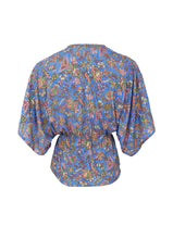 Black Colour Luna V Neck Blouse - Violet Blue