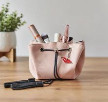 Donna May London Mini Makeup Bag Faux Leather Blush Pink