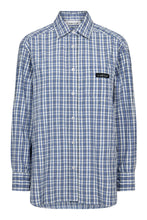 HAUTE L'AMITIE Button Down Mini Check Shirt - Off White & Pale Blue
