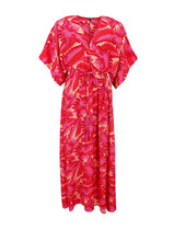 Black Colour Luna Long V-Neck Dress - Epic Pink