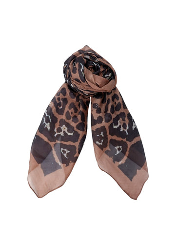 Black Colour Hannah Silk Scarf - Natural