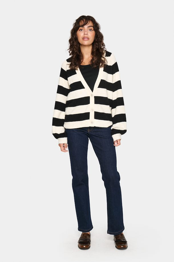 Saint Tropez Garbie Cardigan - Black Stripe