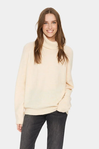 Saint Tropez Garbie Roll Neck Jumper - Ice Melange