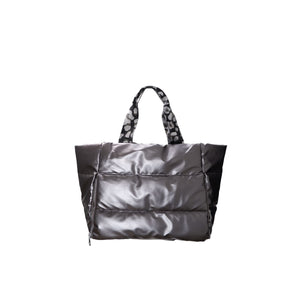 Black Colour Nicky Quilted Shopper Bag - Gun Metal