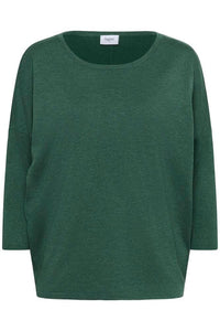 Saint Tropez Mila Round Neck Pullover - June Bug Melange Green
