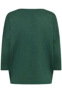 Saint Tropez Mila Round Neck Pullover - June Bug Melange Green