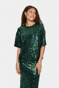 Saint Tropez Myra Sequin Blouse - June Bug