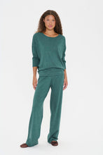 Saint Tropez Mila Round Neck Pullover - June Bug Melange Green
