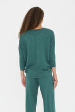 Saint Tropez Mila Round Neck Pullover - June Bug Melange Green