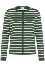 Saint Tropez Mila Striped Cardigan - June Brown Rice Stripe Green