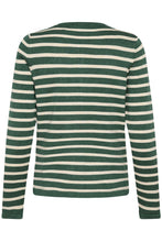 Saint Tropez Mila Striped Cardigan - June Brown Rice Stripe Green