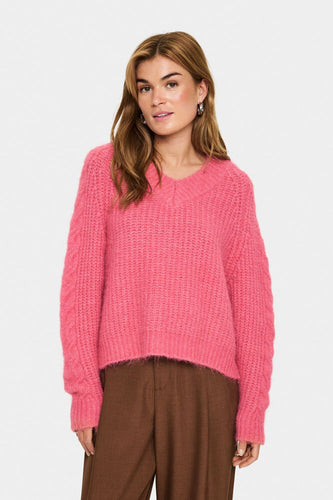 Saint Tropez Manda Pullover - Wild Rose Melange Pink