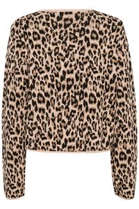 Saint Tropez Lydia Cardigan - Black Leopard Jacquard