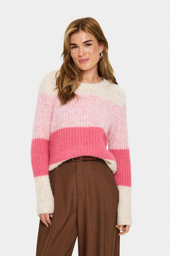 Saint Tropez Mandy Pullover - Wild Rose Melange Pink