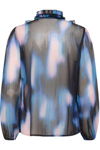 Saint Tropez Lilja Crinkle Shirt - Black Mirage Mist