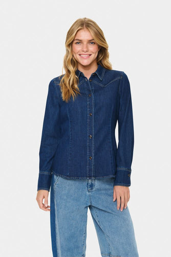 Saint Tropez Marthe Shirt - Medium Blue Denim