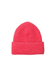 Black Colour Ginger Rib Hat - Pink