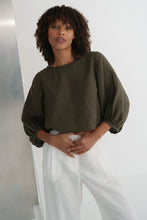 Lilly Pilly Demi Linen Top - Khaki