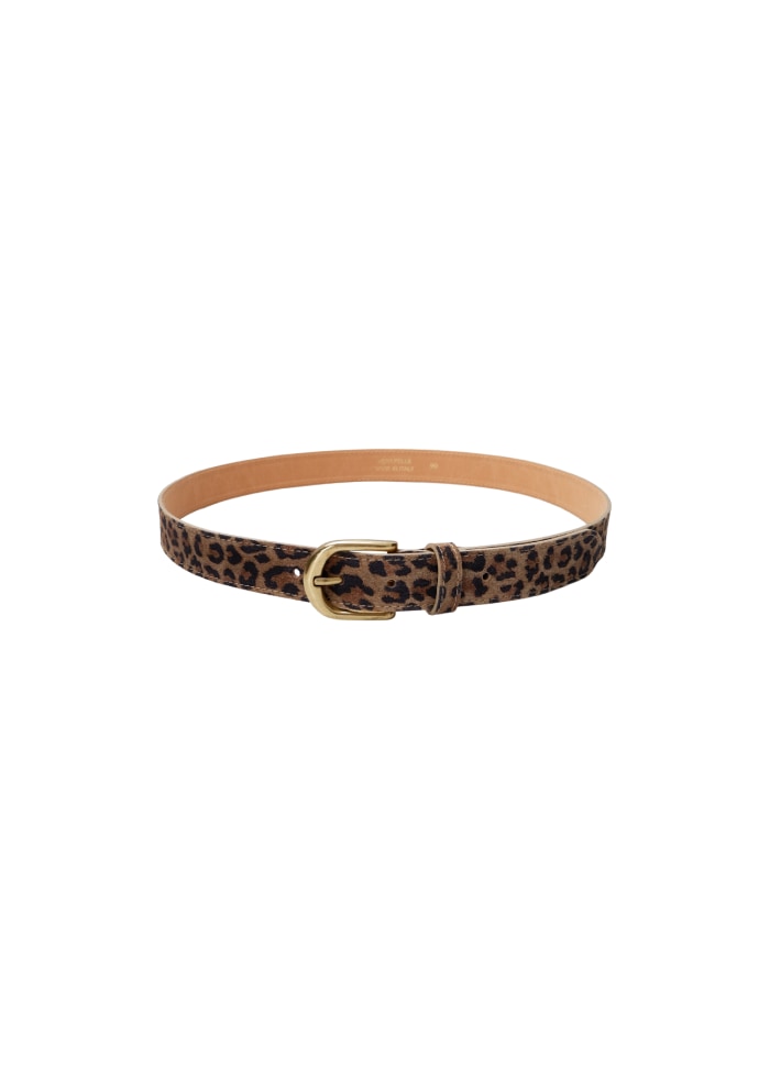 Black Colour Milla Suede Belt - Natural
