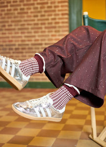 Black Colour Lumina Sock - Coffee Checkered