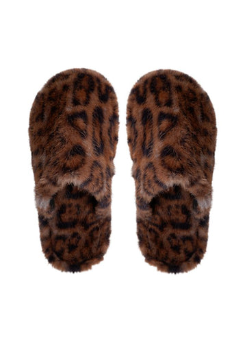 Black Colour Blaze Slippers - Mocca Leo