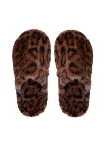 Black Colour Blaze Slippers - Mocca Leo
