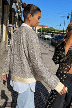 Never Fully Dressed Silver Sequin Bomber Jacket - Silver