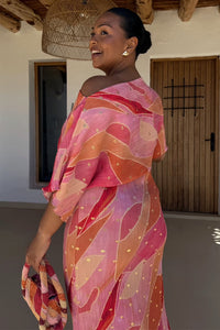 Never Fully Dressed Tilly Dress - Pink Abstract