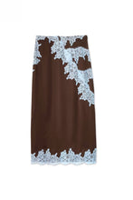 Never Fully Dressed Chocolate Lily Skirt - Chocolate and Blue
