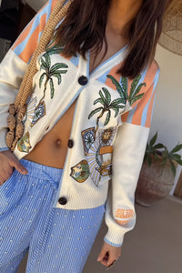 Never Fully Dressed Isla Forrest Cardigan - Cream/Print